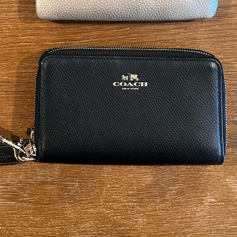 Coach Black Leather Wristlet Wallet